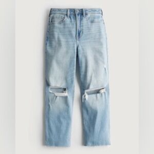 Hollister Ultra High-Rise Ripped Medium Wash Ankle Straight Jeans, 10-S/11-S/30W